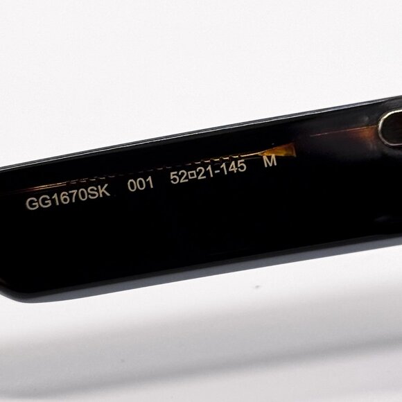 NEW GUCCI GG1670SK 001 UNISEX BLACK HAVANA GREY SUNGLASSES GUCCI - Picture 11 of 13